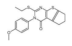 3-ethylsulfanyl-2-(4-methoxyphenyl)-7,8-dihydro-6H-cyclopenta[2,3]thieno[2,4-b]pyrimidin-1-one Structure