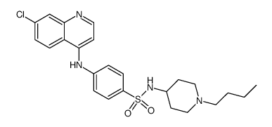 4-(7-Chloro-4-quinolylamino)-N-(1-n-butyl-4-piperidyl)-benzene sulphonamide Structure