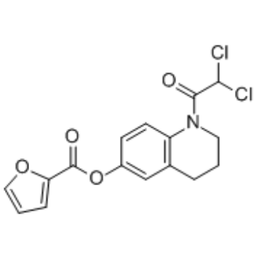 1-(二氯乙酰基)-6-(2-呋喃甲酰氧基)-1,2,3,4-四氢喹啉结构式