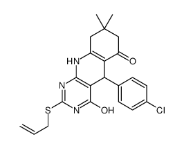 5-(4-chlorophenyl)-8,8-dimethyl-2-prop-2-enylsulfanyl-5,7,9,10-tetrahydro-1H-pyrimido[4,5-b]quinoline-4,6-dione Structure