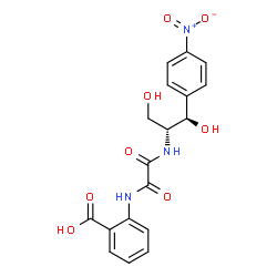 2-[[[(1R,2R)-1,3-dihydroxy-1-(4-nitrophenyl)propan-2-yl]carbamoylformy l]amino]benzoic acid结构式