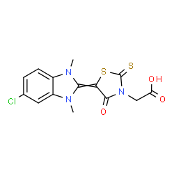 5-(5-chloro-1,3-dihydro-1,3-dimethyl-2H-benzimidazol-2-ylidene)-4-oxo-2-thioxothiazolidin-3-acetic acid picture