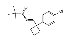 (R)-N-(1-(4-chlorophenyl)cyclobutanemethylene)-t-butanesulfinamide结构式