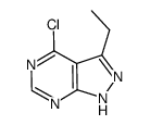 4-chloro-3-ethyl-1H-pyrazolo[3,4-d]pyrimidine结构式