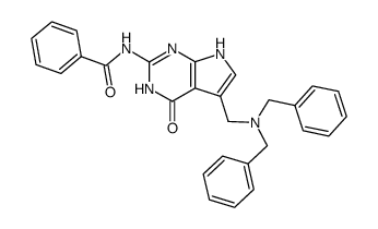 N-{5-[(Dibenzylamino)-methyl]-4-oxo-4,7-dihydro-3H-pyrrolo[2,3-d]pyrimidin-2-yl}-benzamide Structure