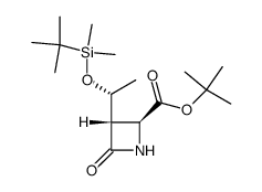 (3S-(3α(S*),4β))-t-butyl 3-(1-t-butyldimethylsilyloxyethyl)-2-azetidinone-4-carboxylate结构式