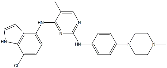 2,4-Pyrimidinediamine, N4-(7-chloro-1H-indol-4-yl)-5-methyl-N2-[4-(4-methyl-1-piperazinyl)phenyl]-结构式