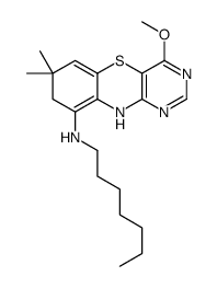 N-heptyl-4-methoxy-7,7-dimethyl-8,10-dihydropyrimido[5,4-b][1,4]benzothiazin-9-amine Structure