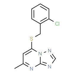 7-[(2-Chlorobenzyl)sulfanyl]-5-methyl[1,2,4]triazolo[1,5-a]pyrimidine结构式