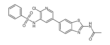 N-(6-(6-chloro-5-(phenylsulfonamido)pyridin-3-yl)benzo[d]thiazol-2-yl)acetamide结构式