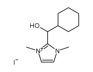 1,3-dimethyl-2-cyclohexyl-1-hydroxymethyl-1H-imidazolium iodide Structure