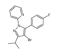 2-[4-bromo-5-(4-fluoro-phenyl)-3-(1-methylethyl)-1H-pyrazol-1-yl]pyridine结构式