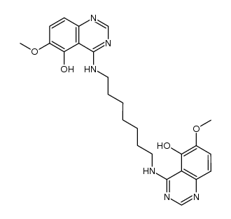 4,4'-(heptane-1,7-diylbis(azanediyl))bis(6-methoxyquinazolin-5-ol)结构式