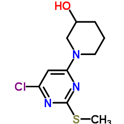 1-(6-Chloro-2-methylsulfanyl-pyrimidin-4-yl)-piperidin-3-ol Structure