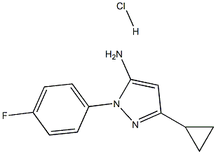 5-cyclopropyl-2-(4-fluorophenyl)pyrazol-3-amine:hydrochloride结构式