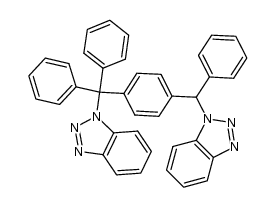 1-((4-((1H-benzo[d][1,2,3]triazol-1-yl)(phenyl)methyl)phenyl)diphenylmethyl)-1H-benzo[d][1,2,3]triazole结构式