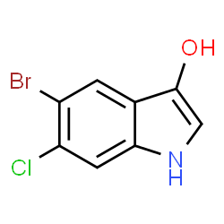 1-BOC-5-溴-6-氯-3-羟基吲哚结构式