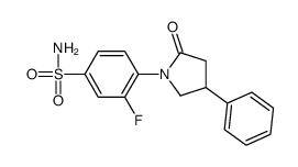 3-fluoro-4-(2-oxo-4-phenylpyrrolidin-1-yl)benzenesulfonamide结构式