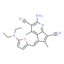 5H-Cyclopenta[b]pyridine-3,7-dicarbonitrile,2-amino-5-[[5-(diethylamino)-2-furanyl]methylene]-4,6-dimethyl- Structure