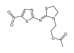 2-[(2E)-2-[(5-nitro-1,3-thiazol-2-yl)imino]-1,3-thiazolidin-3-yl]ethyl acetate结构式