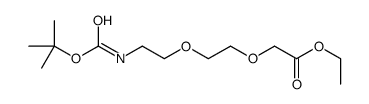 ethyl 2-[2-[2-[(2-methylpropan-2-yl)oxycarbonylamino]ethoxy]ethoxy]acetate Structure