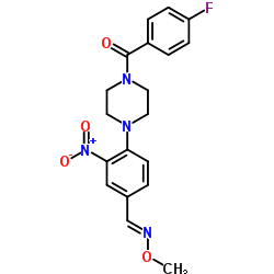 4-[4-(4-FLUOROBENZOYL)PIPERAZINO]-3-NITROBENZENECARBALDEHYDE O-METHYLOXIME Structure