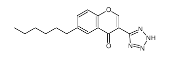 6-hexyl-3-(2H-tetrazol-5-yl)chromen-4-one Structure