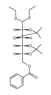 6-O-benzoyl-2,3:4,5-di-O-isopropylidene-D-glucose diethyl dithioacetal Structure