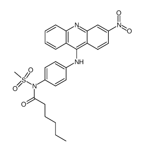 N-Hexanoyl-N-[4-(3-nitro-acridin-9-ylamino)-phenyl]-methanesulfonamide Structure