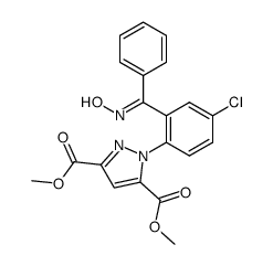 1-[4-Chloro-2-(alpha-hydroxyiminobenzyl)phenyl]-3,5-pyrazole dicarboxylic acid, dimethyl ester Structure