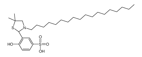 3-(5,5-Dimethyl-3-octadecylthiazolidin-2-yl)-4-hydroxybenzenesulfonic acid Structure