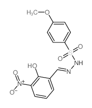 Benzenesulfonicacid, 4-methoxy-, 2-[(2-hydroxy-3-nitrophenyl)methylene]hydrazide Structure