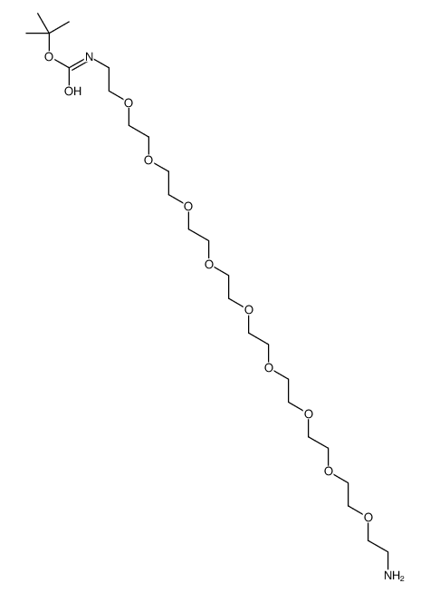 O-(2-氨基乙基)-O′-[2-(叔丁氧羰基-氨基)乙基]八聚乙二醇结构式