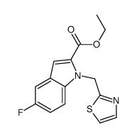ethyl 5-fluoro-1-(1,3-thiazol-2-ylmethyl)indole-2-carboxylate结构式