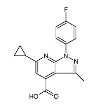 1H-Pyrazolo[3,4-b]pyridine-4-carboxylic acid, 6-cyclopropyl-1-(4-fluorophenyl)-3-methyl结构式