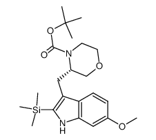 tert-butyl (3S)-3-{[6-methoxy-2-(trimethylsilyl)-1H-indol-3-yl]methyl}morpholine-4-carboxylate Structure