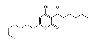 6-heptyl-3-hexanoyl-4-hydroxy-2-pyrone Structure