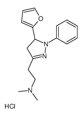 2-[3-(furan-2-yl)-2-phenyl-3,4-dihydropyrazol-5-yl]-N,N-dimethylethanamine,hydrochloride Structure