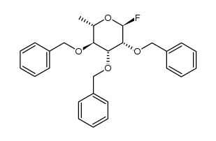 6-deoxy-2,3,4-tri-O-benzyl-α-L-mannopyranosyl fluoride结构式