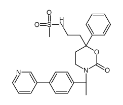 N-[2-[(6S)-2-oxo-6-phenyl-3-[(1S)-1-(4-pyridin-3-ylphenyl)ethyl]-1,3-oxazinan-6-yl]ethyl]methanesulfonamide Structure