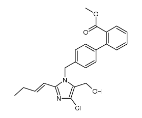 1-[(2'-Carbomethoxybiphenyl-4-yl)methyl]-2-(1-trans-butenyl)-4-chloro-5-hydroxymethylimidazole结构式