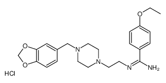 N'-[2-[4-(1,3-benzodioxol-5-ylmethyl)piperazin-1-yl]ethyl]-4-ethoxybenzenecarboximidamide,hydrochloride Structure