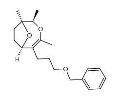 (1S,2R,6R,4Z)-5-(3'-(benzyloxy)propyl)-1,2,4-trimethyl-3,9-dioxabicyclo[4.2.1]non-4-ene结构式