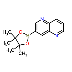 3-(4,4,5,5-四甲基-1,3,2-二氧硼杂环戊烷-2-基)-1,5-萘啶结构式