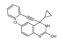 (4S)-6-chloro-4-cyclopropyl-4-(2-pyridin-2-ylethynyl)-1,3-dihydroquinazolin-2-one结构式