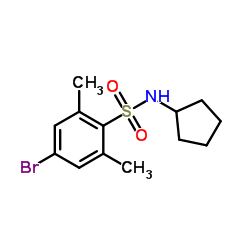 4-Bromo-N-cyclopentyl-2,6-dimethylbenzenesulfonamide结构式