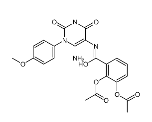 Benzamide,2,3-bis(acetyloxy)-N-[6-amino-1,2,3,4-tetrahydro-1-(4-methoxyphenyl)-3-methyl-2,4-dioxo-5-pyrimidinyl]-结构式