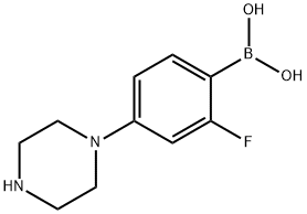 (2-fluoro-4-(piperazin-1-yl)phenyl)boronic acid picture