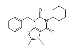 1-benzyl-3-cyclohexyl-5,6-dimethylthieno[2,3-d]pyrimidine-2,4-dione结构式