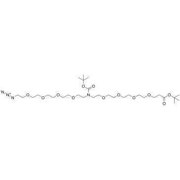 N-(Azido-PEG4)-N-Boc-PEG4-Boc结构式